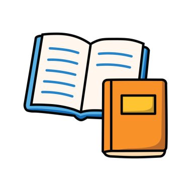 Açık ve Kapalı Kitapların Çizimsel Vektör Çizimi