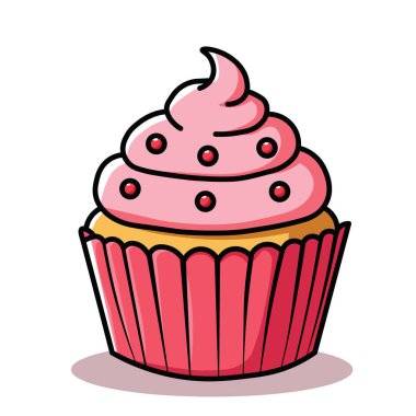 Şekerli Şekerli Kek Çiziminin Çizimsel Vektör Çizimi