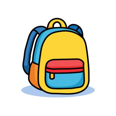 Okul Sırt çantasının Çizimsel Vektör Çizimi
