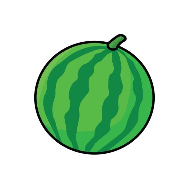 Pürüzsüz Yeşil Çizgili Karpuz Çizgili Çizgi Çizim Vektörü Çizimi