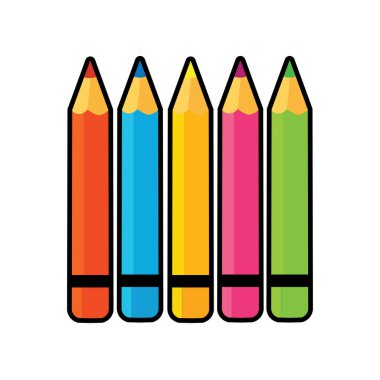Çeşitli Renkli Kalemlerin Çizimsel Vektör ÇizimleriName
