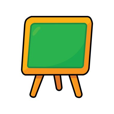 Tebeşir ve Ahşap Çerçeveli Klasik Karatahtanın Çizim Vektörü Çizimi