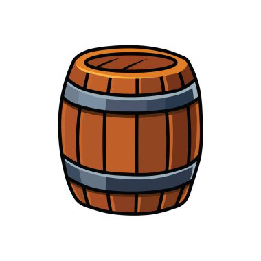 Tahta Korsan Fıçısı Çizim Vektörü Çizimi