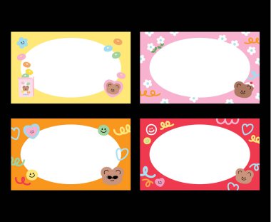 Oyuncak ayı, mısır gevreği, çiçek, kalp ve karalama elementi, dikdörtgen pankart, duvar kağıdı, sosyal medya, arkaplan, arka plan, reklam şablonu, baskı, poster, kartpostal, not, not defteri, kitap kapağı, broşür, hayvan marketi,