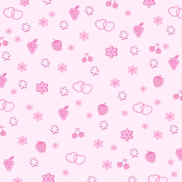粉红背景的心 广告模板 礼品包装 面料印刷品 产品包装 情人节 甜蜜图案 超级市场 杂货店 — 图库矢量图片#