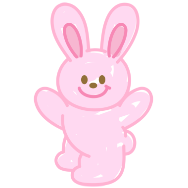 Çizgi film karakteri, çizgi roman karakteri, maskot, hayvan, sticker, standee, hayvan dükkanı, veteriner, hayvanat bahçesi, sevimli yama, broş, gömlek baskısı, peluş oyuncak, tavşan bebeği, mutlu Paskalya, doğa, bahçe, piknik, bahar, yaz, hediyelik eşya dükkanı