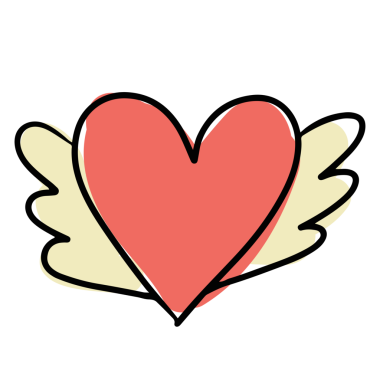 Sevgililer günü için melek kanatlı kırmızı kalbin el çizimi, aşk işareti, gömlek izi, sevimli yama, çıkartma, düğün kartı, broş, mesaj, yazı tipi, tipografi, dövme