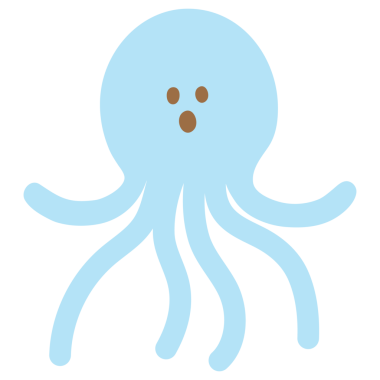 El yapımı pastel mavi ahtapot deniz yaşamı, hayvanlar, akvaryum, hediyelik eşya dükkanı, çizgi film karakteri, komik, maskot, sevimli yama, gömlek izi, peluş oyuncak, oyuncak bebek, broş, denizin altında, etiket, logo, simge.