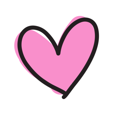 Sevgililer günü için pembe kalbin şirin bir şekilde çizilmiş hali, aşk işareti, tişört izi, sevimli yama, çıkartma, düğün kartı, broş, mesaj, yazı tipi, tipografi, dövme