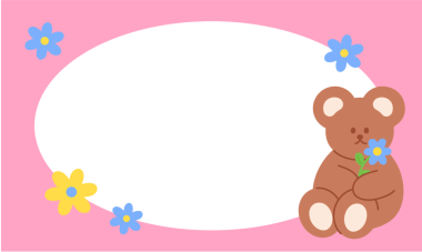 Şeffaf arka plan, pastel pembe, oyuncak ayıyla dikdörtgen çerçeve, hayvan, veteriner, hayvanat bahçesi, çiçek, reklam şablonu, arka plan, duvar kağıdı, sosyal medya postası, poster, baskı, çıkartma, kart, afiş, bahar, yaz, piknik, çocuk, çocuk