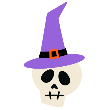 Cadılar Bayramı için kafatası, cadı şapkası, korkunç dekorasyon, canavar, kart baskısı, çizgi film karakteri, yamalar, iz, peluş oyuncak, oyuncak, Ekim elemanı, çıkartma, kampanya rozeti, çıkartma, broş, korkunç karikatür, dekorasyon, kostüm