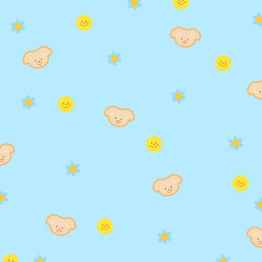 Şirin bir köpek yavrusu deseni, mavi zemin üzerinde hayvan baskısı, duvar kağıdı, arkaplan, hediye paketi, hediyelik eşya dükkanı, bahar, yaz kumaşı, evcil hayvan kıyafetleri, kağıt tasarımı, kart, köpek deseni, pijama, yorgan, piknik battaniye, telefon kılıfı, evcil hayvan evlat edinme.