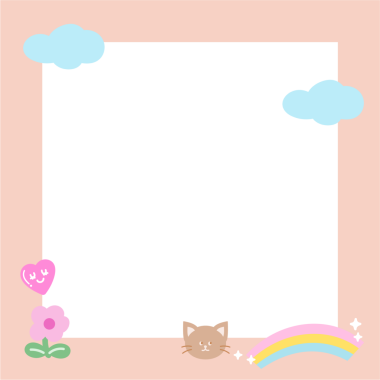 Kedi, çiçek, kalp, bulut, polaroid fotoğraf için gökkuşağı, afiş, sosyal medya, reklam şablonu, not defteri, kağıt tasarımı, hayvan, evcil hayvan dükkanı, hayvan dükkanı, koruyucu ev, barınak, veteriner, ilkbahar, çiçek