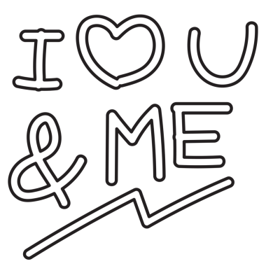 Sevgililer Günü için I heart U ve ME, kadınların güçlendirilmesi, yazı tipi, tipografi, metin, mesaj, sevimli yama, gömlek izi, broş, kız gücü, çıkartma, imza, etiket, kart, boyama kitabı, resim, çizim, alfabe tasarımları, dövme, buzdolabı mıknatısı