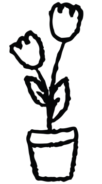 Çocuk boyama kitabı, ev dekorasyonu, bahar, doğa, bahçe, bitki, ağaç, çiçek, çiçek açan, çıkartma, piknik, ev bahçesi, çevre için el çizimi lale çiçekleri.