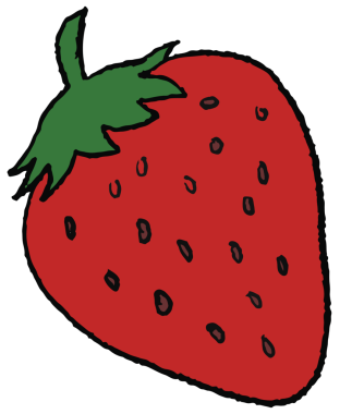 Meyve, kahvaltı, öğle yemeği, kafe, restoran, menü, tarif, smoothie, meyve suyu, vejetaryen, broş, market, market, ikon, diyet için el yapımı kırmızı çilek çizimi