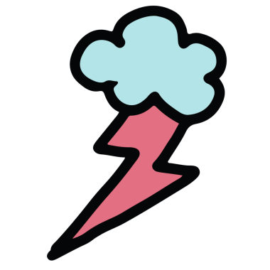 Hava, sıcaklık, yağmur mevsimi, çıkartma, dövme, dekorasyon, yama, broş, gömlek baskısı, işaret, ifade, logo, simge için el çizimi bulut ve gök gürültüsü çizimi