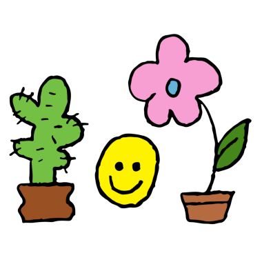 Ev dekorasyonu, bahar, yaz, doğa, bahçe, bitkiler, ağaç, çiçek, çiçek, çiçek, çıkartma, piknik, park, bahçe, toprak için el yapımı kaktüs ve çiçek çizimi