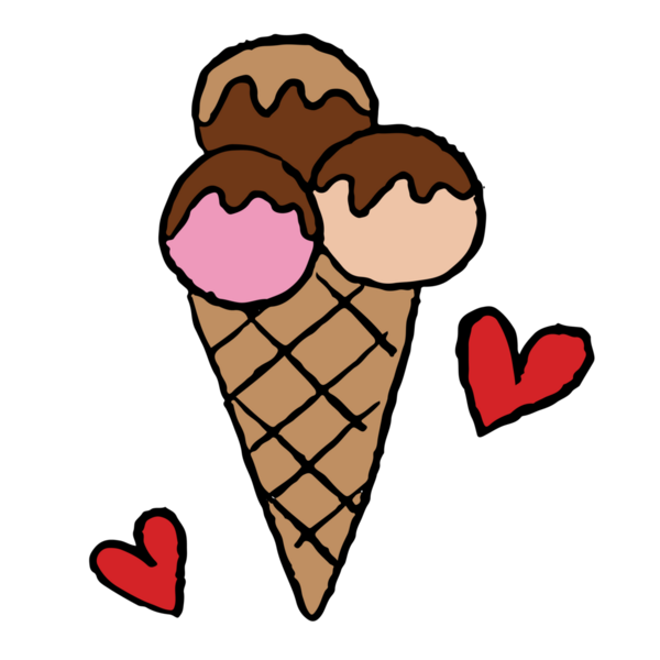 Tatlı tatlı, kafe, restoran, menü, yemek tarifi, pişirme kitabı, çıkartmalar, yemek, atıştırmalık, dükkan, çocuklar, brunch, mutfak, ikon, logo için el çizimi dondurma külahı.