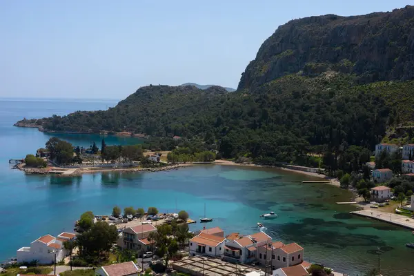 Kastellorizo 'daki güzel ada manzarası. 