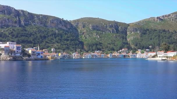 Video Beautiful View Island Kastellorizo Approaching Boat April 2024 — Stock Video