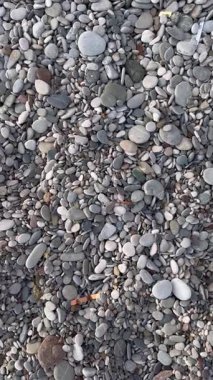 Deniz kıyısında yeni yıl tatilini kutlamanın sonuçları sahildeki kayalıklarda parlak konfeti. Çevre ve denizin kirliliği. Havai fişeklerin ve havai fişeklerin etkisi