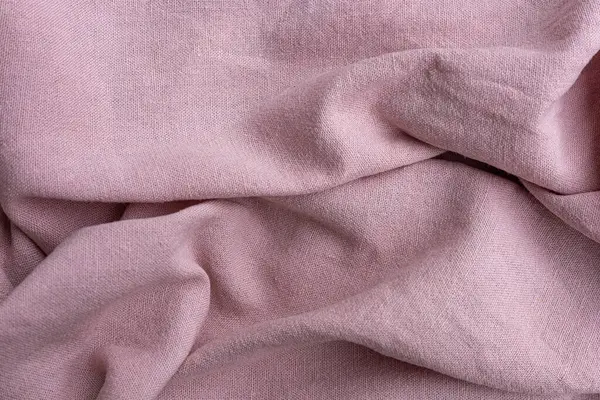 Arkaplan dokusu. Açık mor kumaş çeşitli tasarım uygulamaları için ideal yumuşak, desenli keten veya pamuk yüzeyi sergiler.