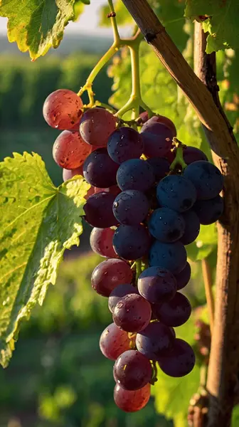 Üzüm bağında kırmızı üzümler