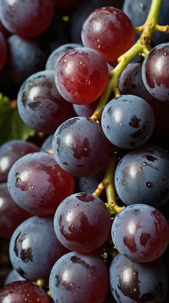 Kırmızı üzüm demetine yakın plan..