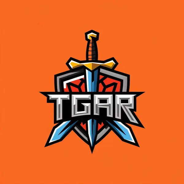 Turuncu arkaplan için kalkan ikon vektör şablonlu ilk logo harf kalkanı. İş, spor şirketleri ve şirketler için. Bir çapa çizimi, bir arkaplan çizimi, çapalı bir arkaplan çizimi