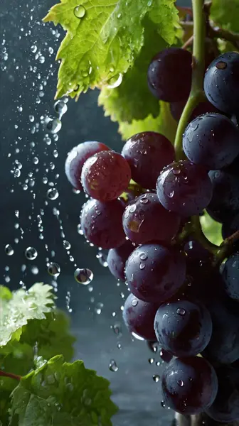 Şarap kadehindeki üzümler, bir demet üzüm, üzümlü kırmızı üzüm, bir demet kırmızı üzüm.