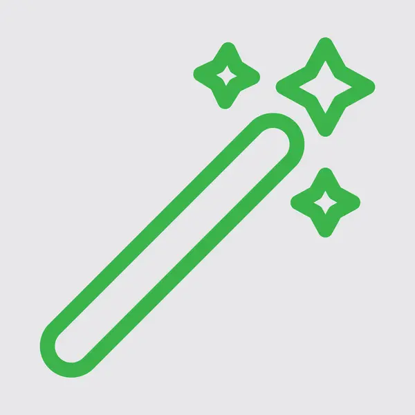 Sihirli Asa Çizgisi Yaratıcılık ve Tasarım Sembolü, uzun gölge tasarımlı yeşil simge