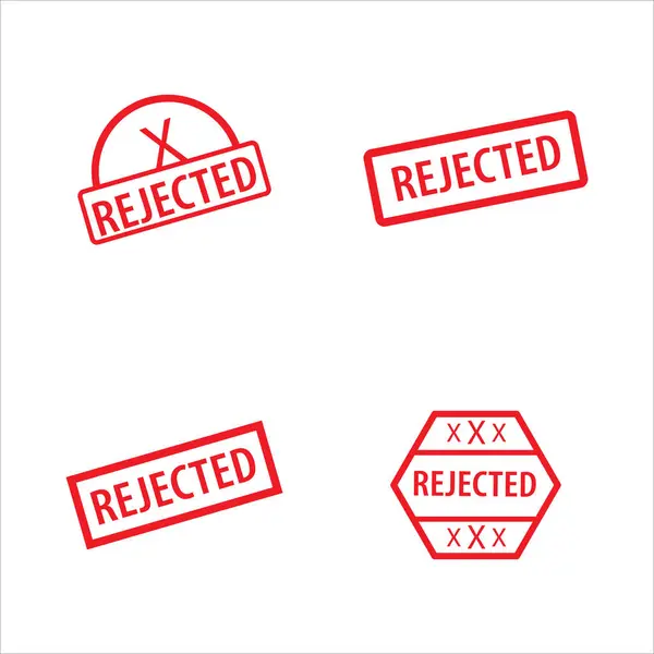 Kauçuk Damgalar Vintage Ofis, İşletme ve Dekoratif Koleksiyon, pul seti, kırmızı vektör simgeleri kümesi