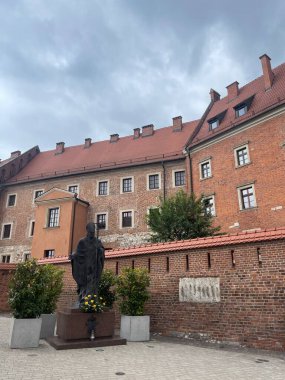 Wawel kalesi ve Vistula nehri ile Krakow Panoraması. Polonya. Yüksek kalite fotoğraf