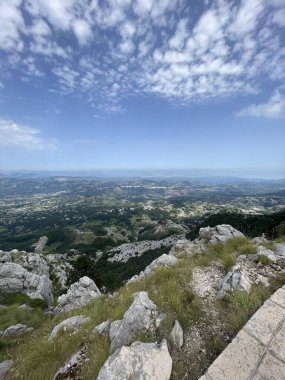 Lovchen Park observation deck in Montenegro. High quality photo clipart