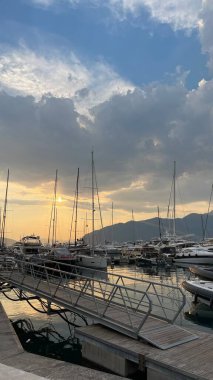 Porto Karadağ yatı. Karadağ 'ın seçkin bölgeleri. Yüksek kalite fotoğraf