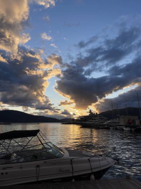 Porto Karadağ yatı. Karadağ 'ın seçkin bölgeleri. Yüksek kalite fotoğraf