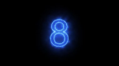 Siyah arkaplanda parlayan neon ışığın 3 boyutlu yansıması