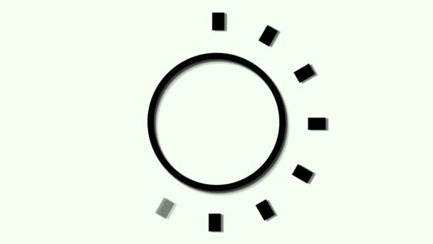 クロックアイコン 白い背景に隔離された時計ベクトルアイコンの平らなイラスト — ストック動画