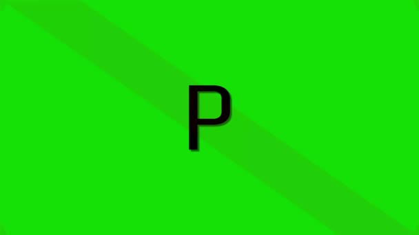 Ikona Parkowania Płaska Zielony Symbol Koloru Czarnym Tle Symbol Ilustracji — Wideo stockowe