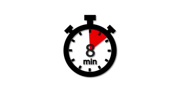 Ilustração Relógio Com Número Vermelho — Vídeo de Stock