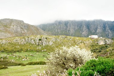 Dağlardaki dağ köyü manzarası