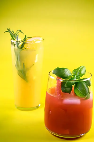 stock image Refreshments. Alcoholic and non-alcoholic cocktails.