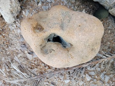 Gri, kahverengi ve beyaz tonlarında doğal taş dokusuna yakın çekim.