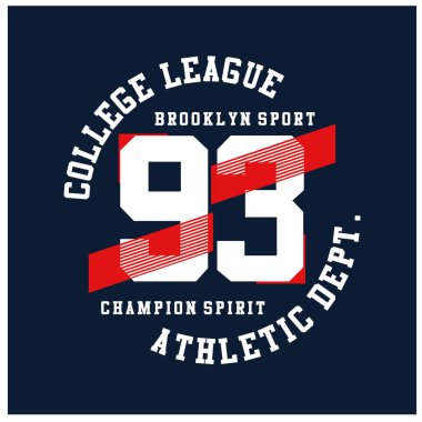 Klasik tasarım atletik dekoru, T-shirt, çıkartma, duvar resimleri, vektör illüstrasyonu için tipografi tasarımı