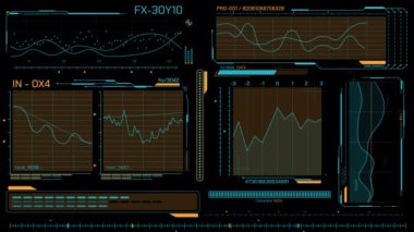 Yüksek teknoloji arayüzü için HUD elementleri, alfa kanalında canlandırıldı.