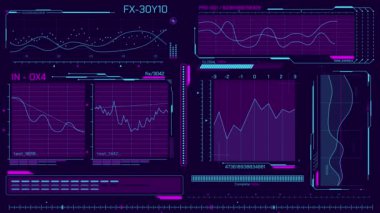 Yüksek teknoloji arayüzü için HUD elementleri, alfa kanalında canlandırıldı.