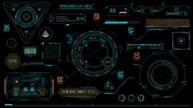 Yüksek teknoloji arayüzü için HUD elementleri, alfa kanalında canlandırıldı.