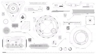 Yüksek teknoloji arayüzü için HUD elementleri, alfa kanalında canlandırıldı.