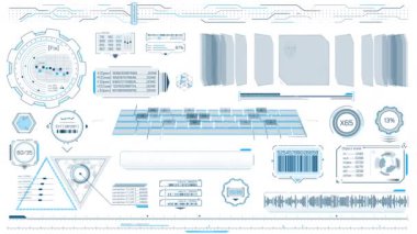 Yüksek teknoloji arayüzü için HUD elementleri, alfa kanalında canlandırıldı.